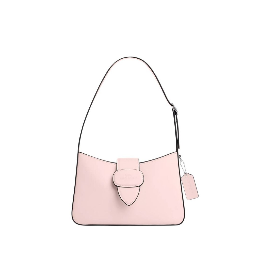 COACH Eliza Shoulder Bag With Zipper Closure Silver Blush