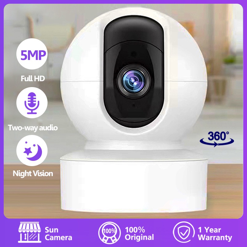 CCTV WiFi 5MP Full HD Kamera Indoor IP Smart Camera cctv PTZ 360 derajat 1080P Wireless 5G Sinyal WiFi dual-band Security Kamera Penglihatan malam inframerah Cam