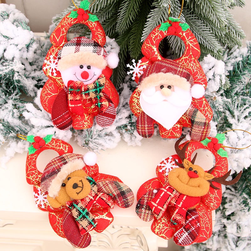Aksesoris Pohon Natal Boneka Santa Rusa Manusia Salju Beruang Liontin Kain Xmas Terbaru Aksesoris Tr