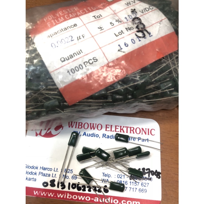 PART Capacitor milar 222j 100v 2k2 2n2 0.0022uf 100volt kapasitor MHR27