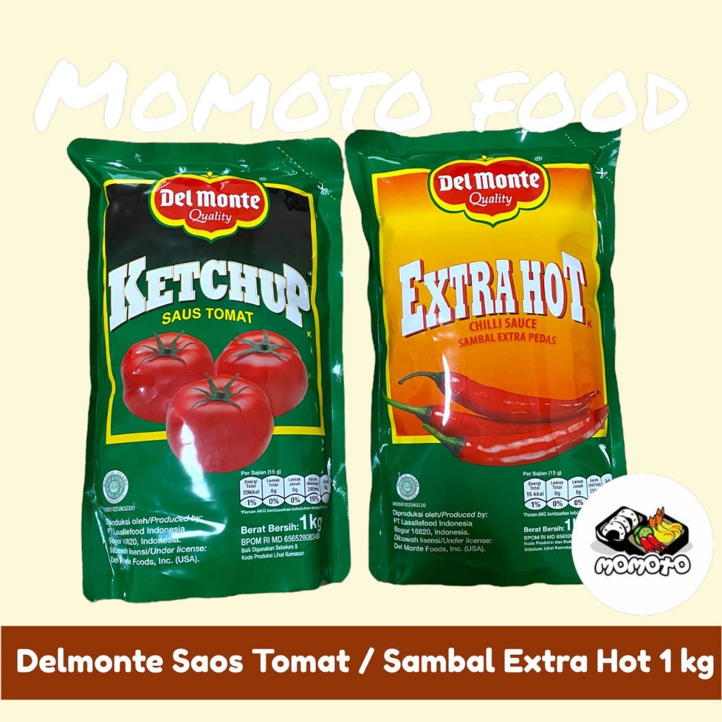

Delmonte Saus Tomat / Saos Sambal Extra Hot Chili 1kg Ketchup Pouch 1000 gr