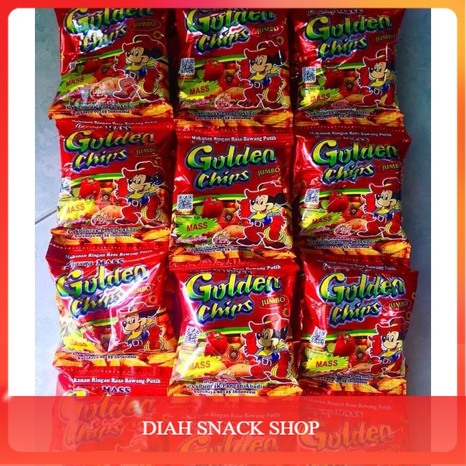 DSS Snack Jadul Potato Chips ganti nama Golden Chips Jumbo Renceng Seribuan 1000 isi 10 pcs renceng