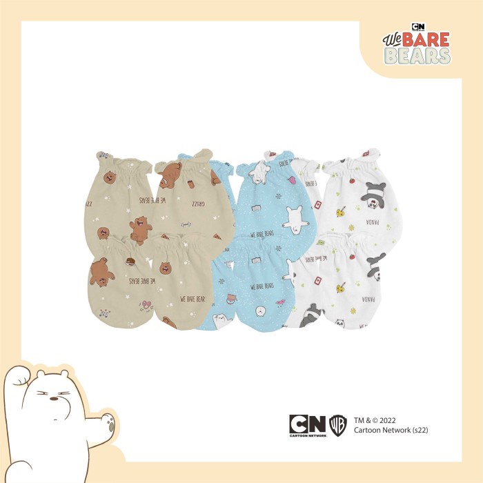FLUFFY Sarung Tangan dan Kaos Kaki WE BARE BEARS Isi 3 Psng STK WDI - NEWBORN