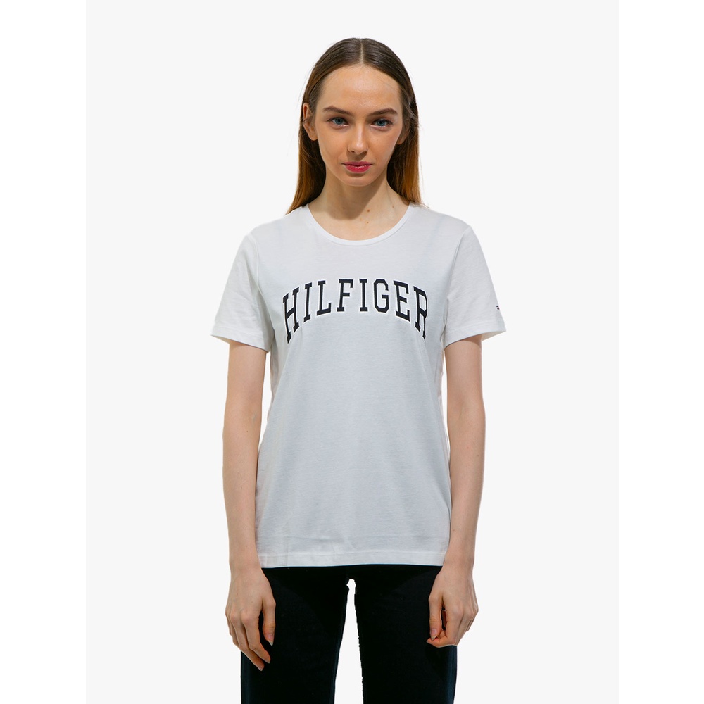 TOMMY HILFIGER - VARSITY HILFIGER REGULAR T-SHIRT - Milk