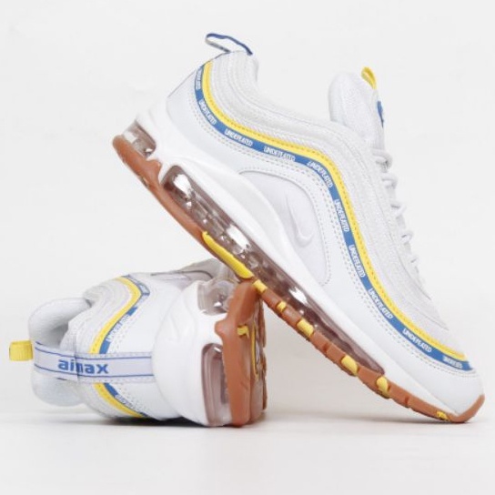 Sepatu Nike Air Max 97 Undefeated Uncle Bruins Uncla White Airmax White Gold Light Blue Yellow Sneak