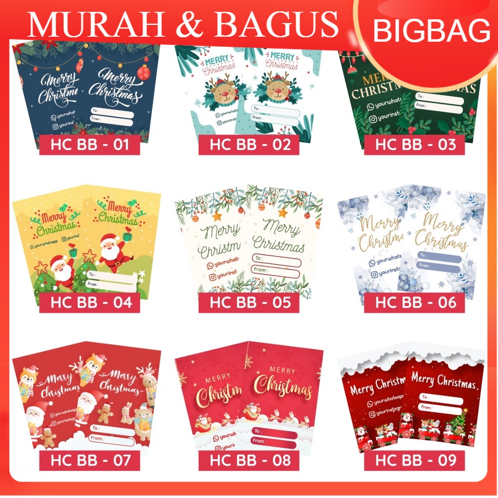 

Hang Tag Natal Pola Custom 1 Sisi Hampers Natal Christmas Gift Souvenir Free Design Unik Murah Custom