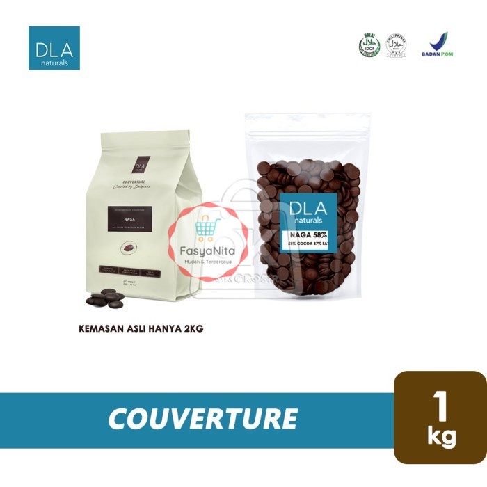 

Dark Chocolate Couverture DLA Natural / Dark Coklat (1kg) - GUIMARAS1KG+ICE - FasyAnita Mart Denpasar