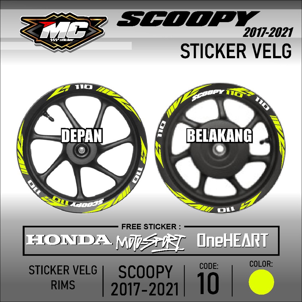 List velg Honda SCOOPY- Aksesoris Motor Stiker Lis Velg Honda SCOOPY 2017- 2021