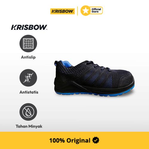 Krisbow Sepatu Safety Shoes Auxo Ukuran 42 - Hitam/Biru