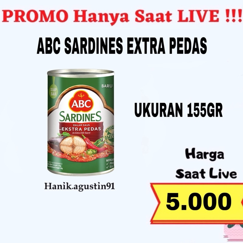 

ABC SARDINES EXTRA PEDAS 155 ML 1PCS SS91