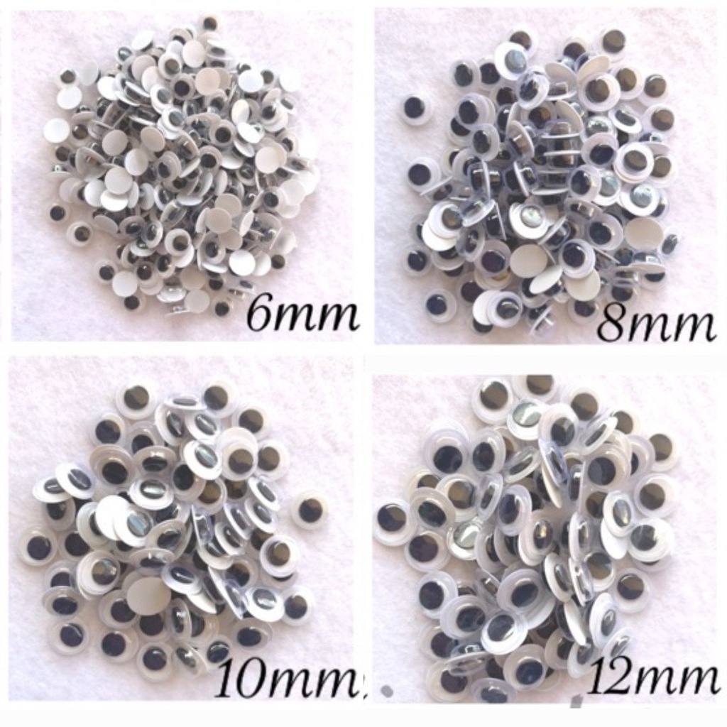 Mata Boneka (10PCS) 6mm,8mm,10mm,12mm   Mainan Edukatif Mata Boneka  Mata Untuk Boneka Murah
