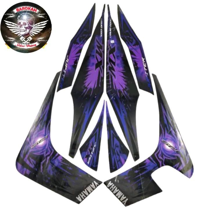 AJS Striping stiker polet list motor motor yamaha Jupiter mx old 135 2009 2010 hitam list body stand