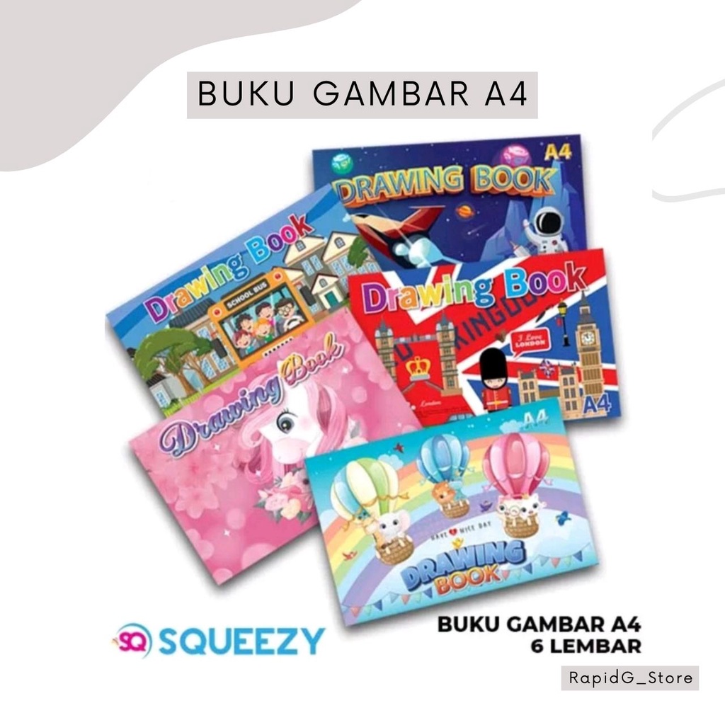 

YUH 10 Pcs Buku Gambar Sketchbook A4 Isi 6 Lembar Karakter