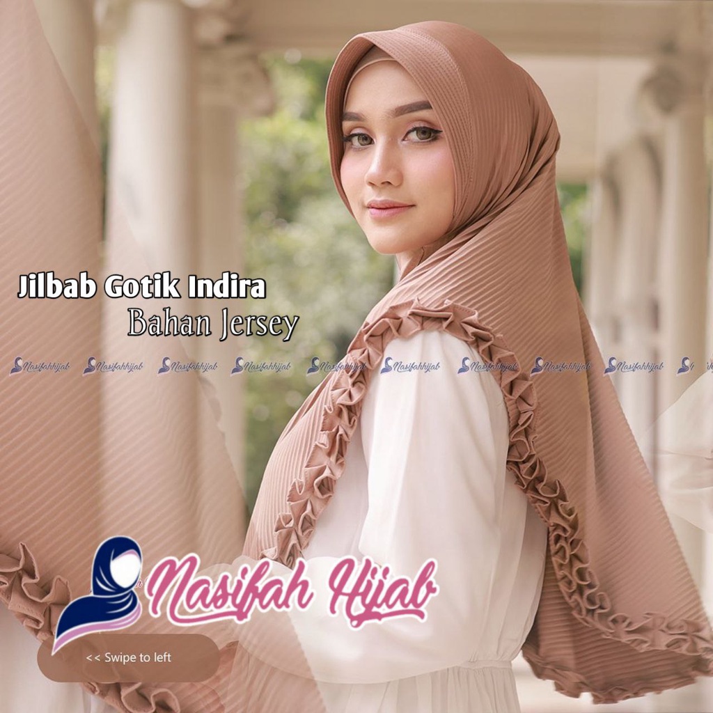 Jilbab INDIRA Gotik Plisket Pet Jersey || Nasifah Hijab3