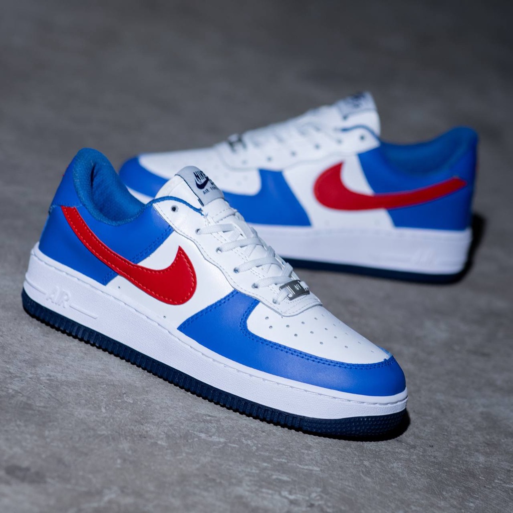 NIKE AIR FORCE 1 BLUE RED WHITE ORIGINAL SNEAKERS / SEPATU PRIA WANITA ORI / NIKE AIR FORCE 1 ORIGIN
