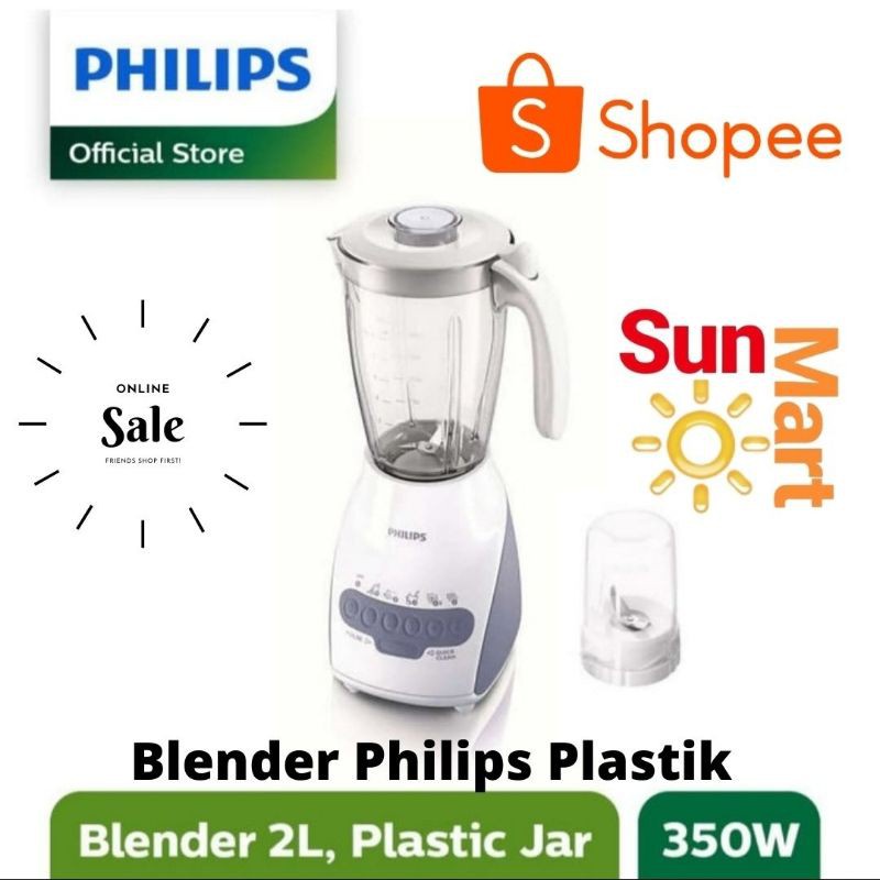 Blender Philips Plastik HR 2115 / Blender 2 In 1 Plastik Philips HR 2115