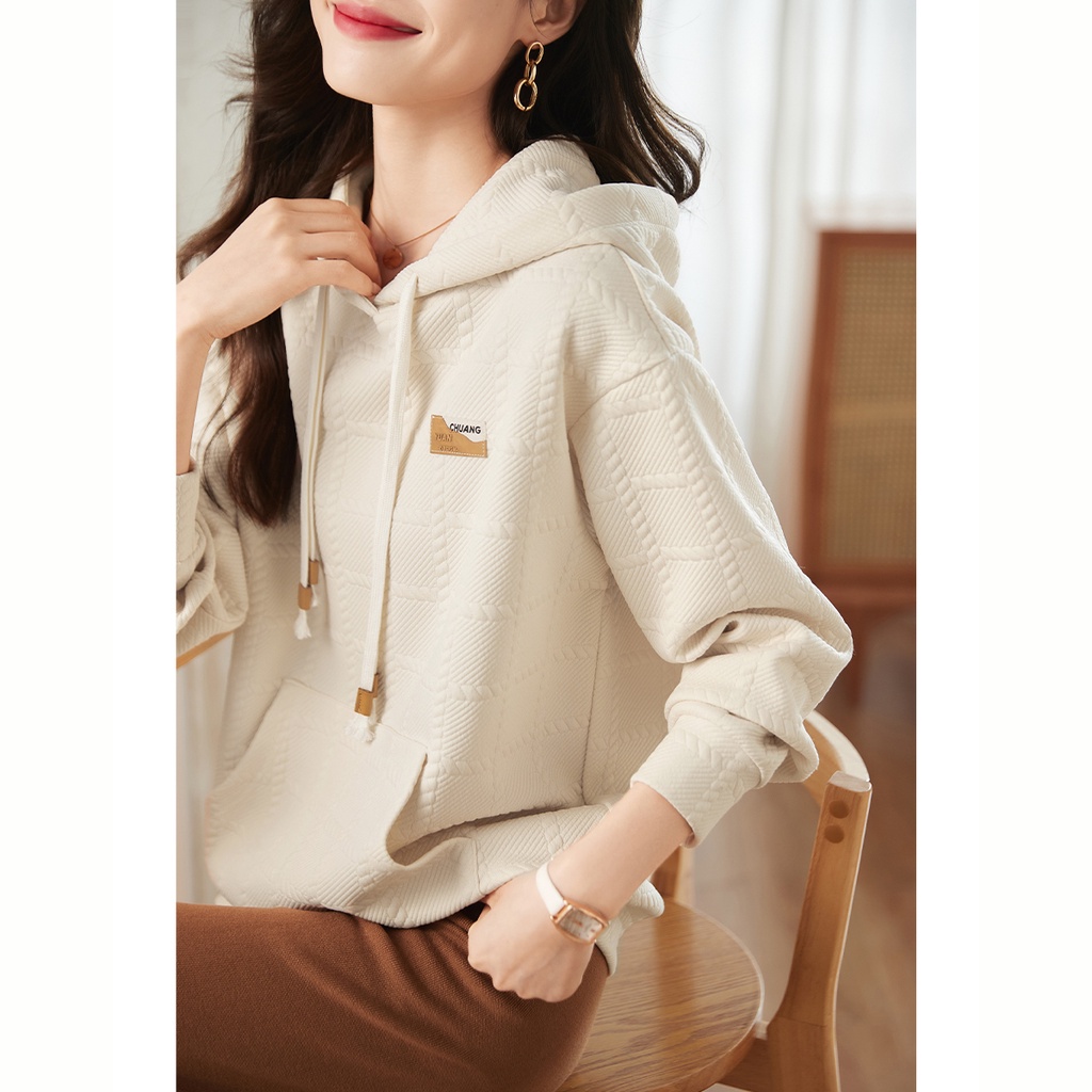 Hooded Leisure Versatile Drawstring Shirt 8697