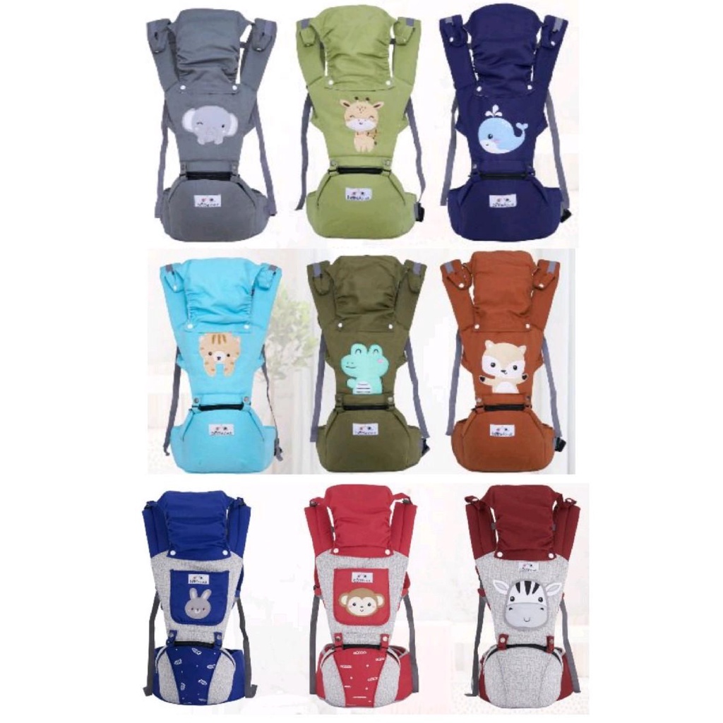 HIPSEAT BABY CUTE GENDONGAN BAYI DEPAN TIGER CROCODILE FOX ELEPHANT GIRAFFE WHALE KARAKTER BORDIR