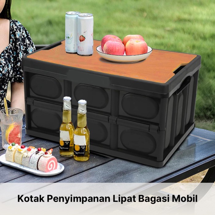Storage BOX Kotak Penyimpanan Camping Papan kayu Lipat Bagasi Mobil Foldable Storage Box