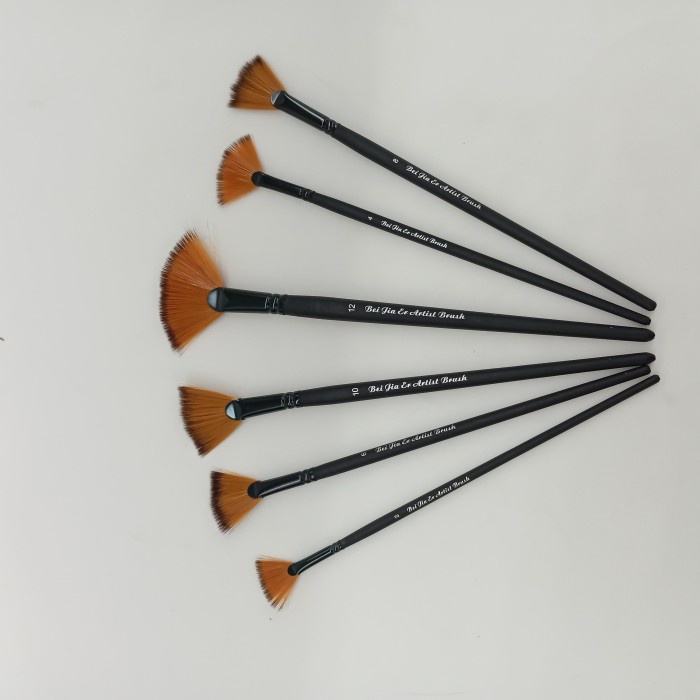 

Kuas Gambar Fan Isi 6 pcs /Brush Kuas Cat Air Cat Minyak Lukis Fan 6pc