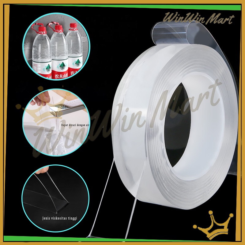 

Selotip nano tape double tape/Isolasi Bening Ajaib Double Tape/ Isolasi Selotip 2 Sisi Kuat Dicuci/Lem Double Side Reusable/ Lem Nano
