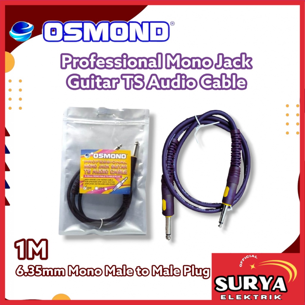 Kabel Jack / Jek Gitar Akustik Elektrik OSMOND Berkualitas Original 1M