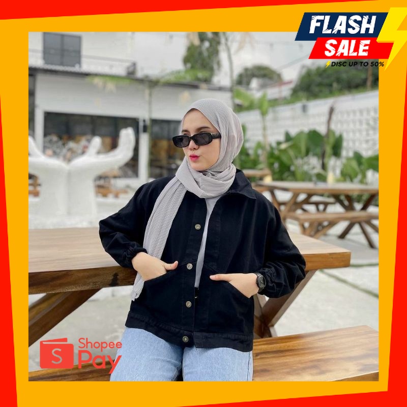 OUTFIT JKT48 | VINTAGE JAKET DENIM OVERSIZE JAKET JEANS WANITA VINTAGE JACKET OVERSIZE KEKINIAN VINT