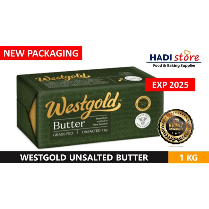

[Big Sale] WESTGOLD WEST GOLD UNSALTED BUTTER 1 KG 1KG ORIGINAL PACK