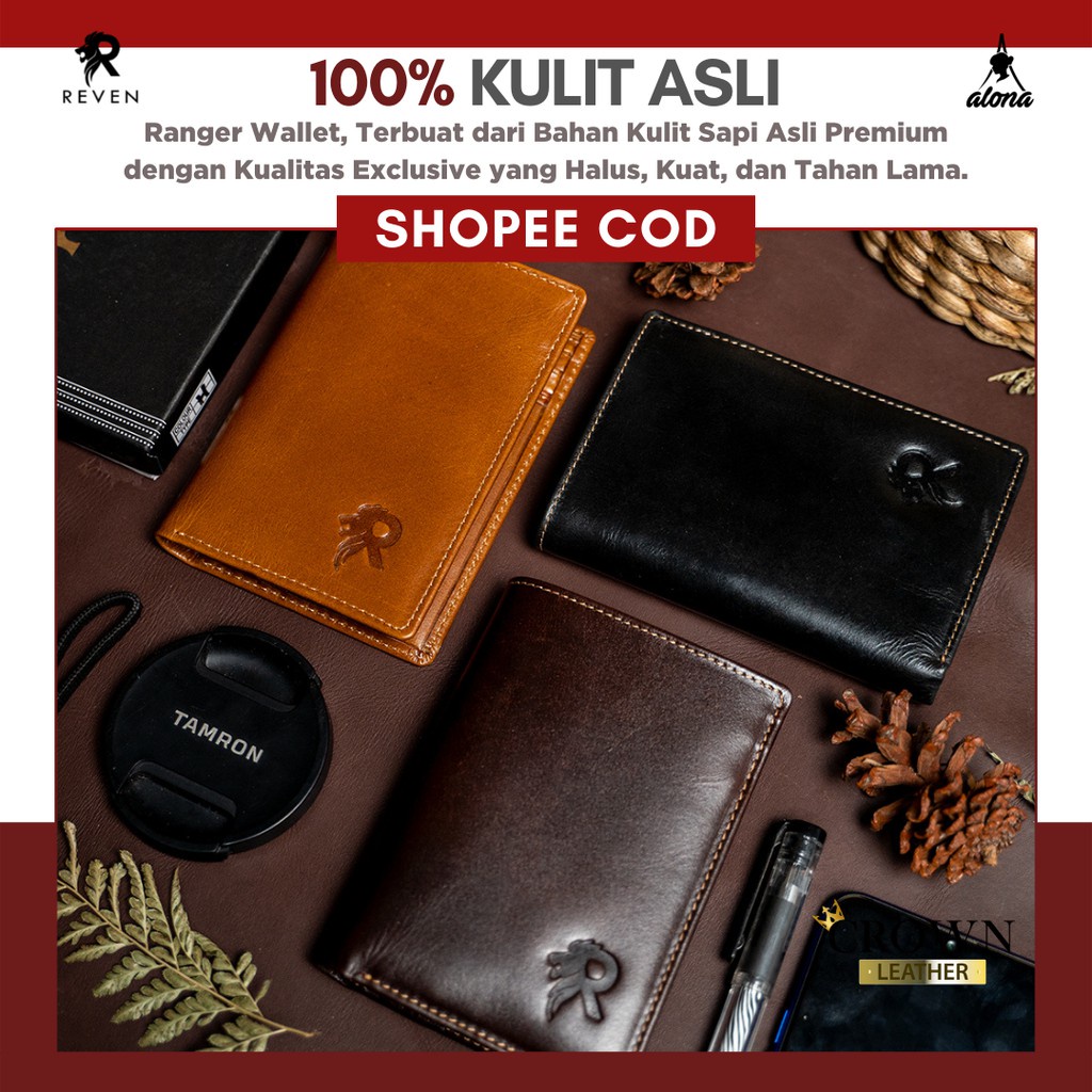 DW42DV Dompet Pria Kulit Asli Original Branded Dompet Cowok Kulit Sapi Asli Keren Premium Ori Ranger