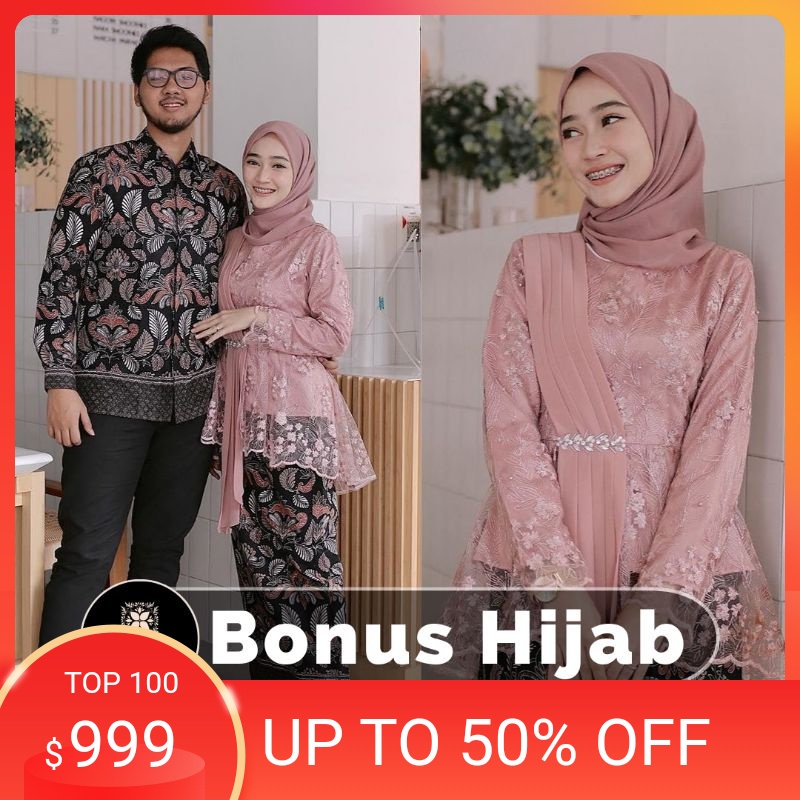 Promo Set Couple % (FREE HIJab) kEbaYa baTIk cOUPLE aMaLIa bEsTsELLER / kEbaYa wIsUDa / kEbaYa LaMaR