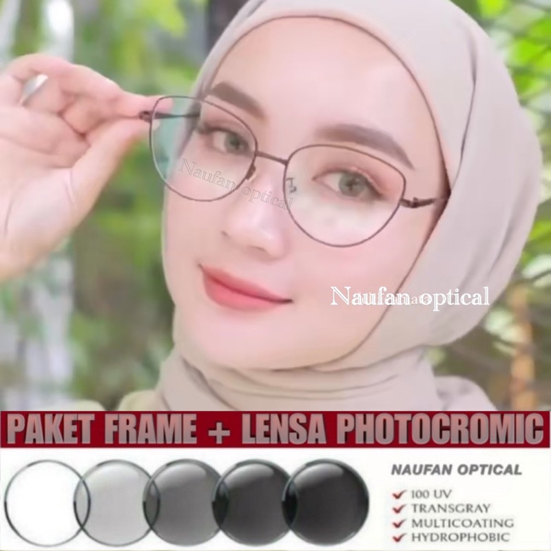 kacamata cat eye wanita ( frame+lensa photocromic) kacamata minus Photocromic / kacamata antiradiasi normal / kacamata wanita / kacamata minus / kacamata Photocromic / kacamata / hijab