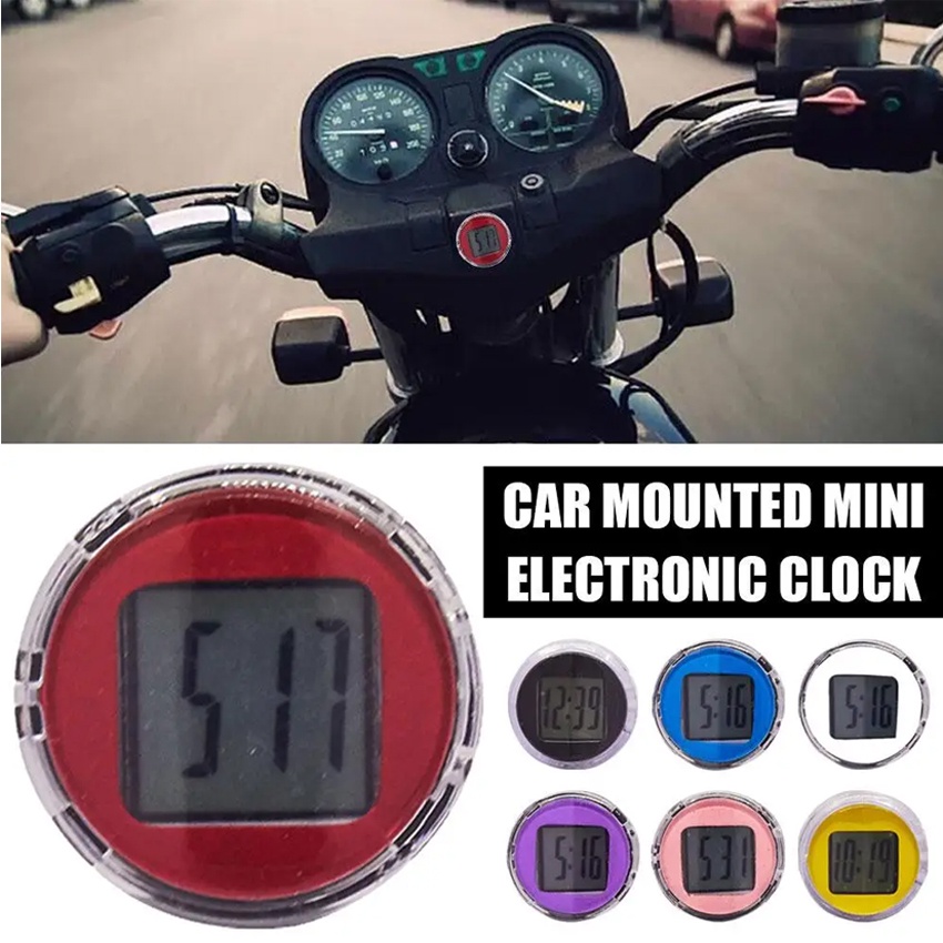 Jam Digital Tempel Sepeda Motor Time Watch Mini Anti Air Aksesoris Dekorasi Motor Jam Digital Jam