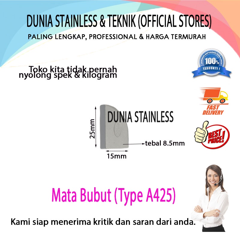 Mata Bubut A425 (Kanan) alat alat teknik bengkel besi stainless steel