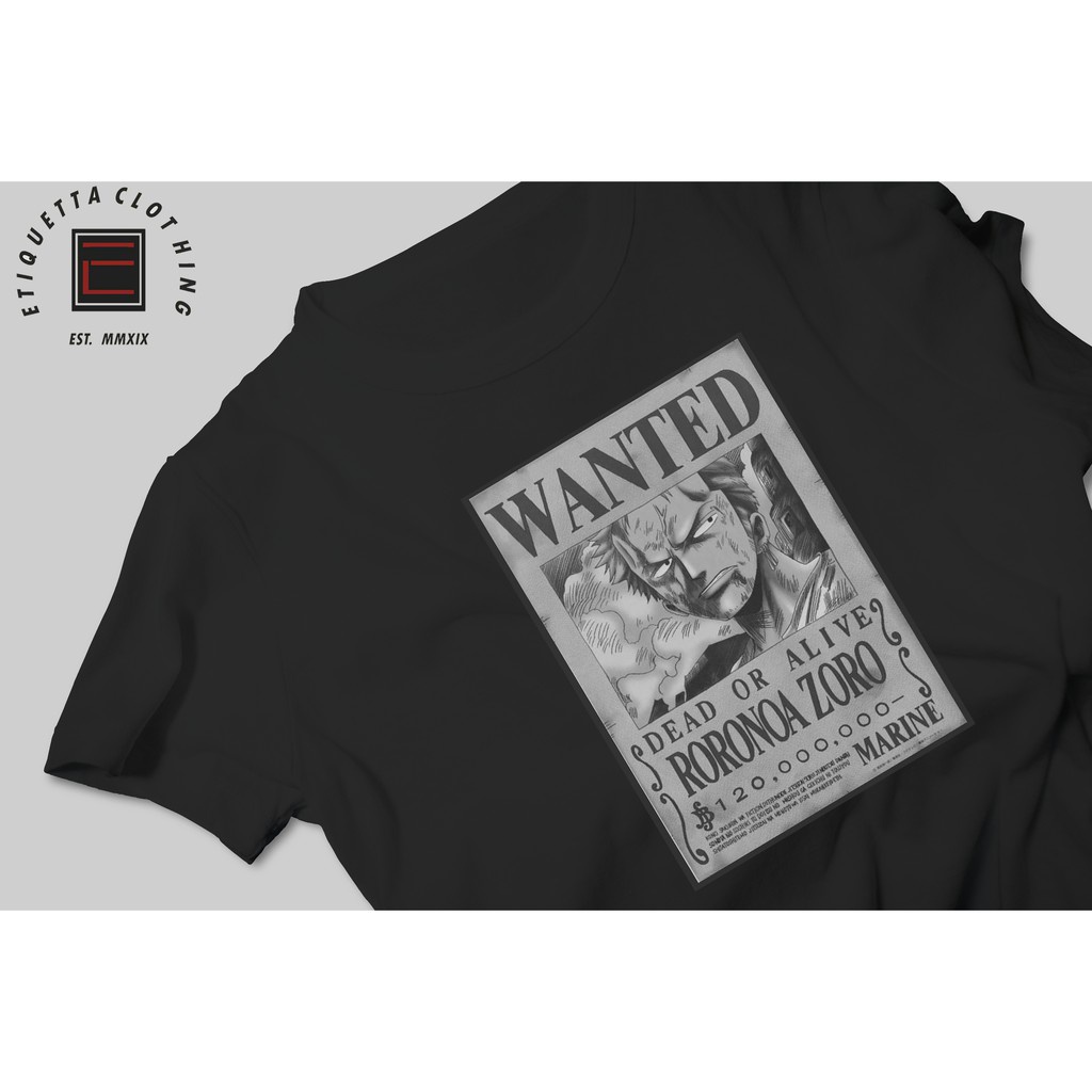 Kemeja Anime-Poster One Piece-Wanted-Zoro