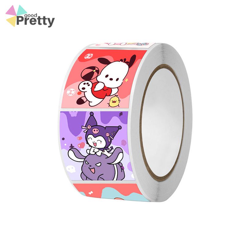 

kartun lucu Sanrio stiker bahan Melody Kuromi Yuji stiker bahan stiker anjing 500 lembar dekorasi DIY PD