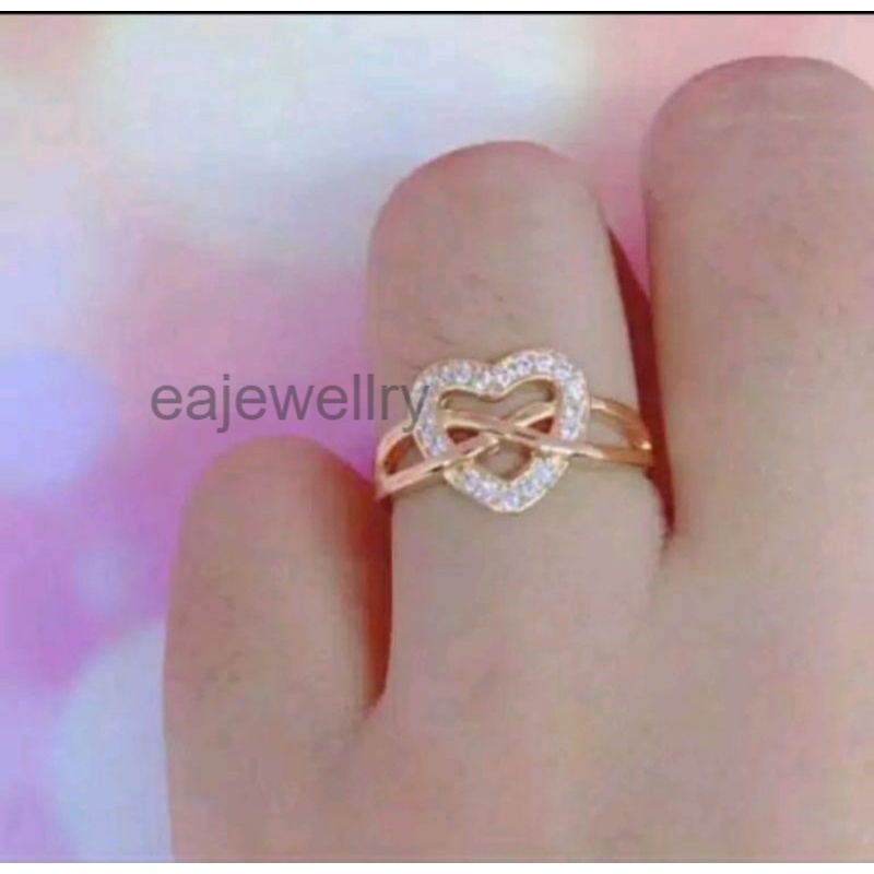 Cincin wanita emas 24 karat model hati
