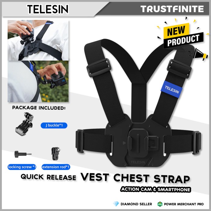 

TELESIN Upgraded Vest Chest Strap for Action Camera