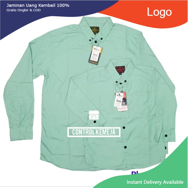 couple kemeja lengan panjang warna SAGE/ HIJAU WARDAH/ SOFT GREEN/ HIJAU MUDA/ Murah lebay