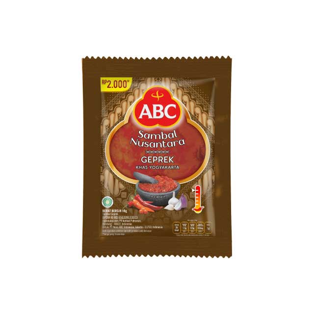 

ABC SAMBAL GEPREK SACHET 10x18GR