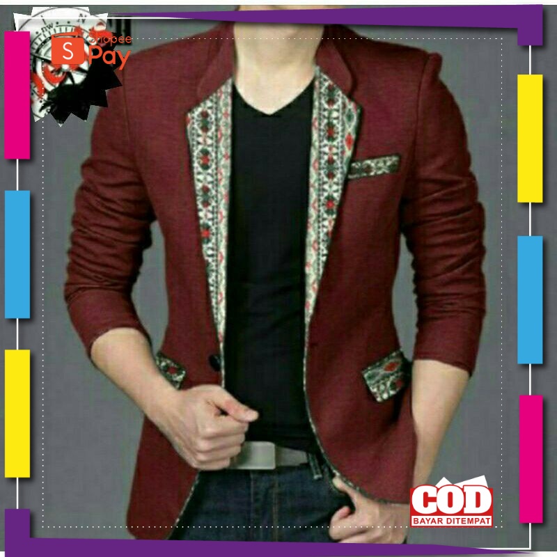 PREMIUM KOREAN STYLE / Jas pria,jas motif batik,jas formal,jas resmi kwalitas premium