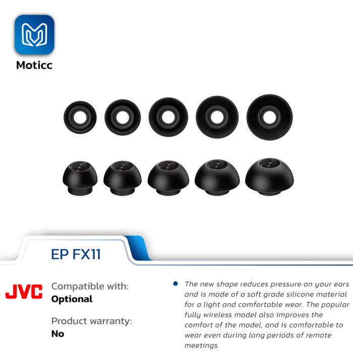 JVC FX11 Spiral Dot SF Stress Free EP-FX11 Comfort Soft Eartips