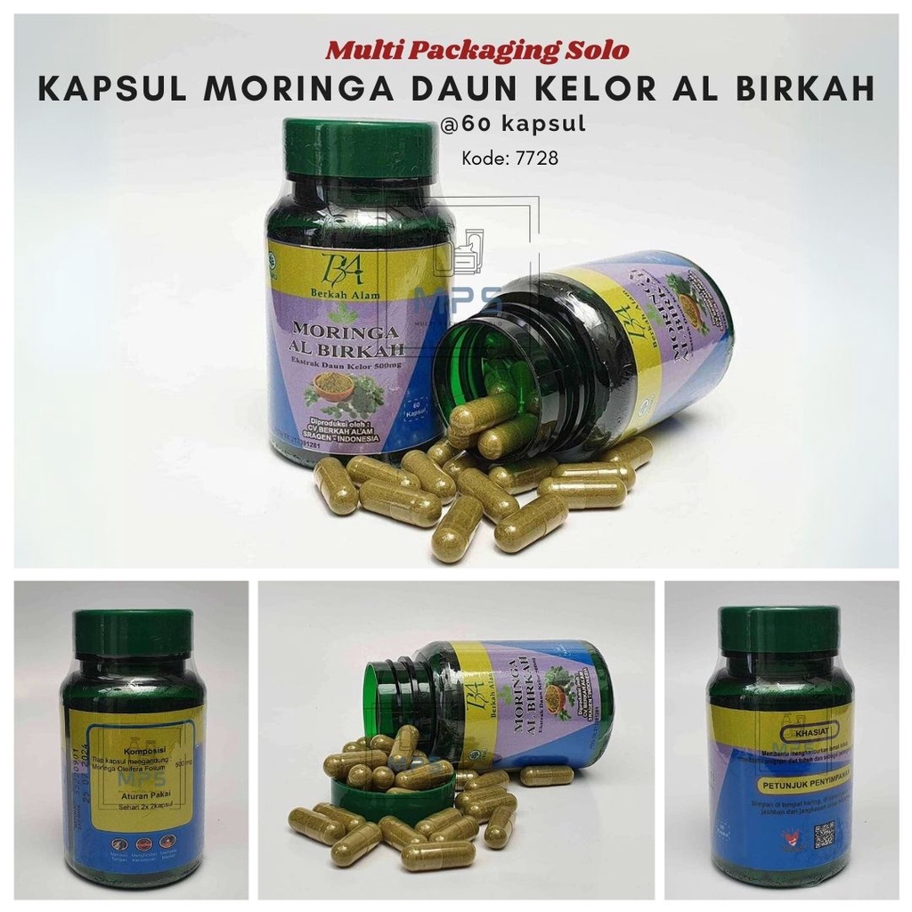 Kapsul Moringa Daun Kelor Al Birkah @ 60 Kapsul / Extrak Daun Kelor / Kapsul Kesuburan Pria / Kapsul