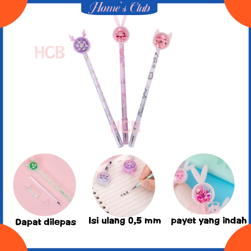 

HCB Pena Karakter Payet Gliter Bunny Lucu / Alat Tulis Karakter Kupu-Kupu Perlengkapan / Alat Tulis Sekolah Kantor / Black Ink Gel Pulpen