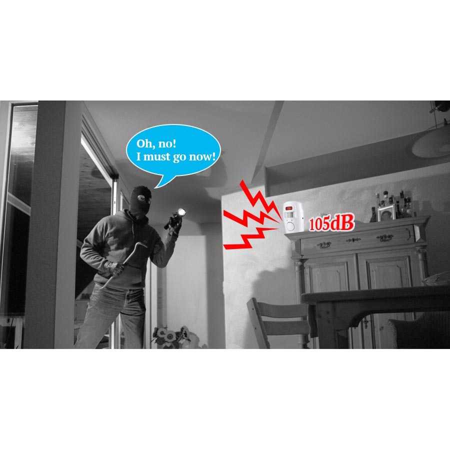 Alarm Sensor Gerak Anti Maling EMASTIFF Alarm Anti Maling Sensor Gerak Infrared PIR 105dB 2 Remote