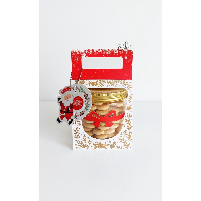 

(BOX ANGEL600 NATAL) kotak kue kering toples tabung jar 600ml (isi 10)