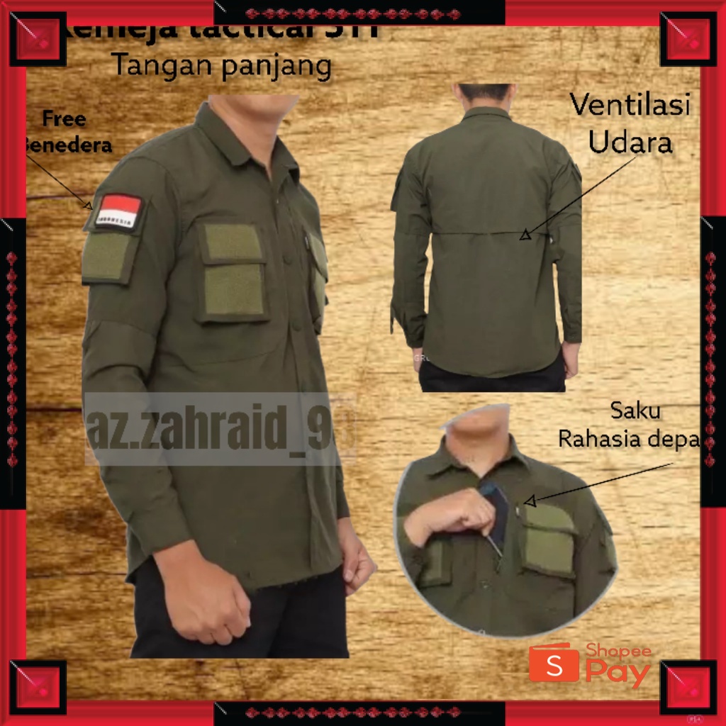 12.12 SERAGAM SALE / Kemeja lapangan pdl 511 | FREE BENDERA | kemeja | kemeja tactical | kemeja pria