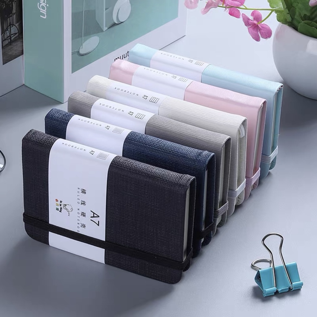 

14A. 96 Lembar Notebook A7 A6 Canvas Hard Cover / Buku Hardcover Aesthetic / Buku Diary Mini Portable Kantor