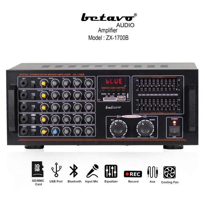 AMPLI BETAVO ZX 1700 B PROFESSIONAL AMPLIFIER BLUETOOTH