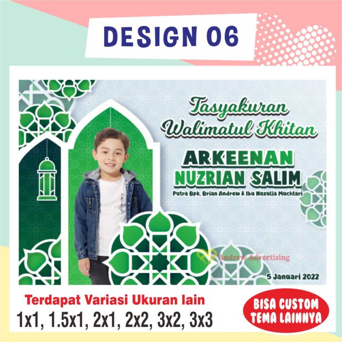 Spanduk / Banner / Backdrop Custom Khitanan Sunatan - Design 01
