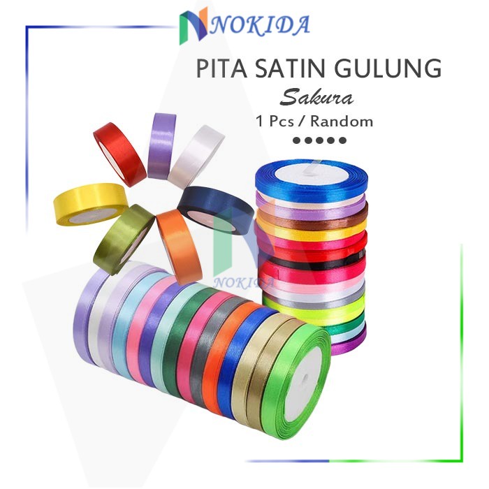 

Nokida Pita Satin Sakura / Hiasan Pita / Pita Buoqet 1 Pcs / Craft / Pita Hampers 1 Roll